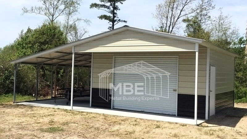 20x26x9 Garage with Lean To – Metal Building Experts